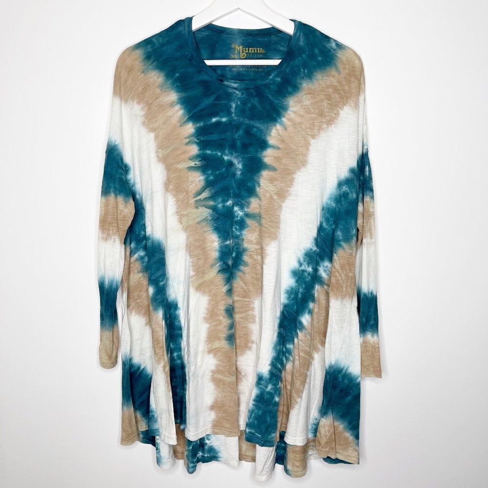 SHOW ME YOUR MUMU MELLOW Teal Tyler Tunic Tie Dye